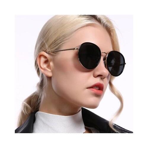 COOLSIR Round Sunglasses Women Polarized Retro Ladies Sun Glasses Black UV400 Driving Glasses 2021 lentes de sol Mujer