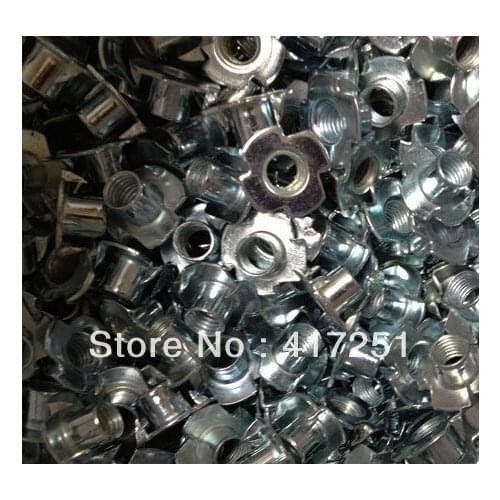 Lot50 Metric M5 Zinc Plated Steel T Nuts Blind Nuts 4 Prongs Knock In Wood