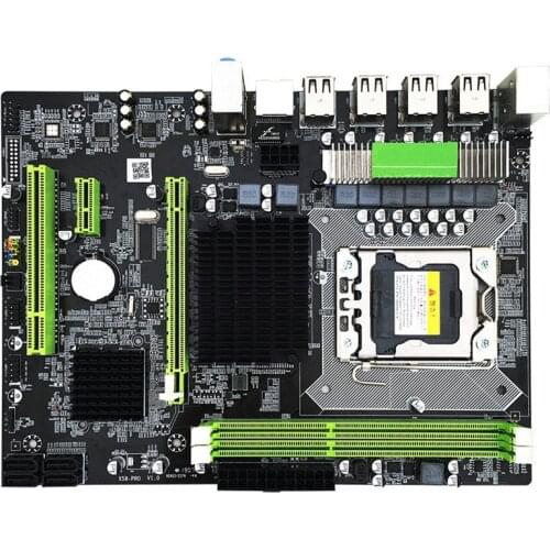 X58 Computer Motherboard, DDR3 LGA 1366-Pin 2 Memory Slots, Support 2X16G Motherboard Kit for Desktop