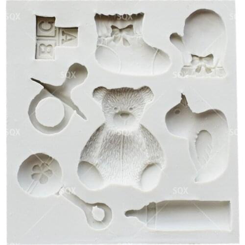 Bear / Bottle / Gloves Fondant Cake Baking Molds,Moule Silicone,Cake Decorating Tools Pastry Tools Kitchen Accessories SQ16133