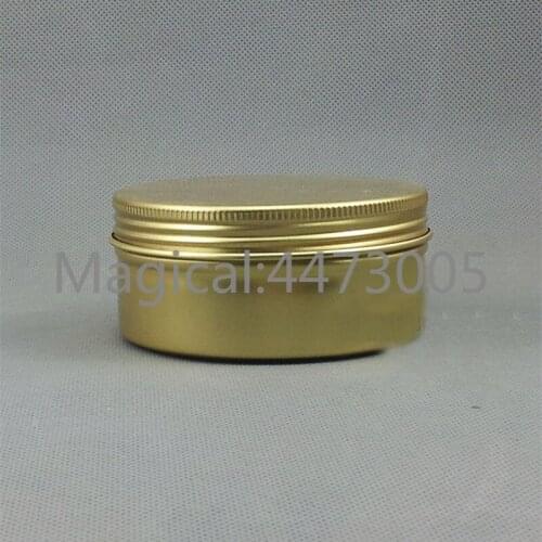 150g ML refillable box gold empty round aluminum metal tin cans bottle cosmetic cream box 82*38mm DIY jar red Aluminum Pot