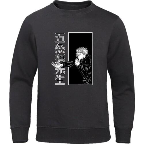 Gojo Satoru Printing Mens Hoodies Funny Japanese Anime Pullovers Men Fashion Brand Warm Streetwear Harajuku Loose Man Hoodie