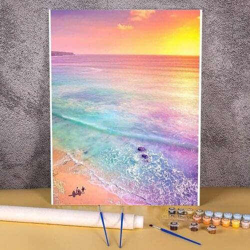 Nature DIY Painting By Numbers Package Oil Paints 40*50 Paiting By Numbers New Design Crafts For Adults For Drawing Handicraft