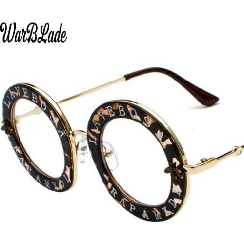 WarBLade Retro Round Glasses Clear Lens English Letters Little Bee Men Women Brand Glasses Fashion Male Female Oculos De Sol