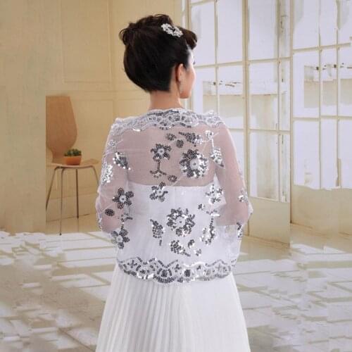 2019 New Sequin Beaded Shawls and Wraps for Evening Dress Summer Cape Bolero