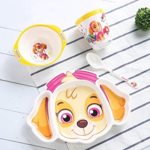 Genuine Paw Patrol Toys Set Kids Cup Plate Figure Toys Everest Marshal Skye Rubble Chase Water Cups Children Kids Birthday Gift