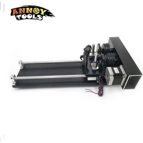 CNC Router Roller Rotation Axis Chuck Rotary with 2 Phase Stepper Motor 80mm Tailstock A-Axis Rotational For CNC Laser Engraver