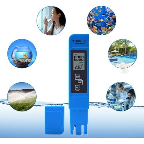 Temperature Backlight Sunlight Tester 3 in 1 LCD Water Quality TDS/EC/Temperature Meter Filter Water Purity Tester Pen