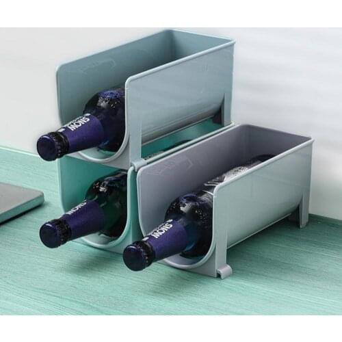 U-Shaped Stackable Wine Rack Refrigerator Canned Beer Drinks Storage Organizer Kitchen Drink Beer Cupboard Storage Rack