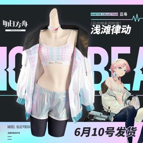 Anime Arknights Blue Poison Marthe Collection Shoal Rhythm Uniform Sexy Swimsuit Cosplay Costume Halloween Free Shipping 2021New