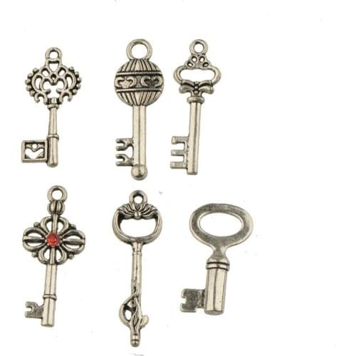 Vintage Silver Charms Bracelets Necklaces Keychains Suspension DIY Animal Metal Fashion Jewelry Findings 2019 New Arrive 30pcs