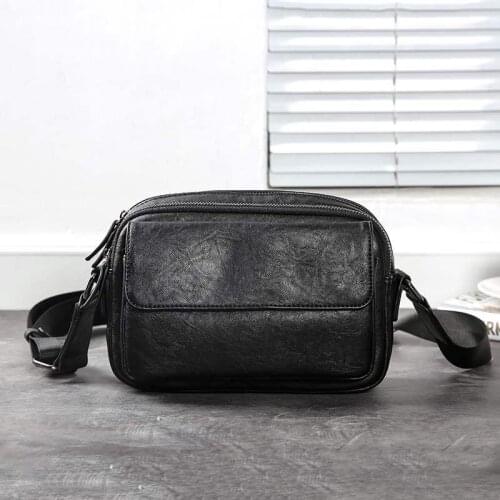 Large Capacity Mens Crossbody Bags Solid Color Luxury Male Messenger Bag Double Zipper Casual Business Bag