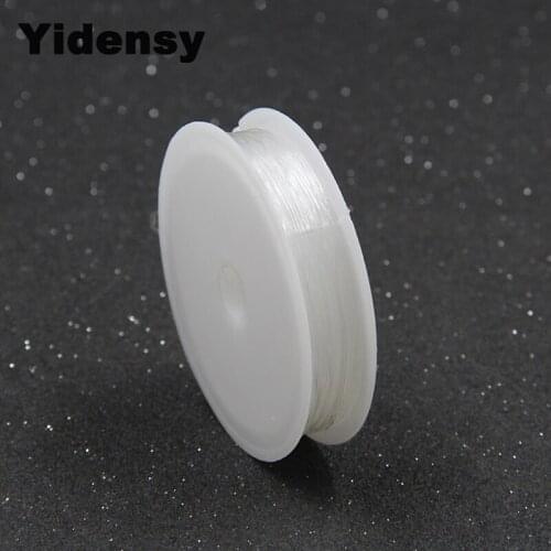 Yidensy 1 Roll White Stretchy Crystal Line Elastic Rope Cords 0.8mm fit Beaded Bracelet Necklace DIY Jewelry Making Findings