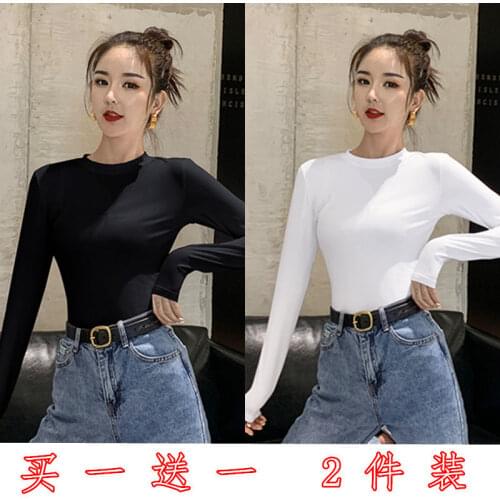 Woman Tshirts Womens Turtleneck Tight Top Spring, Autumn and Winter Long Sleeves T-shirt plus Size Tops Mujer Camisetas