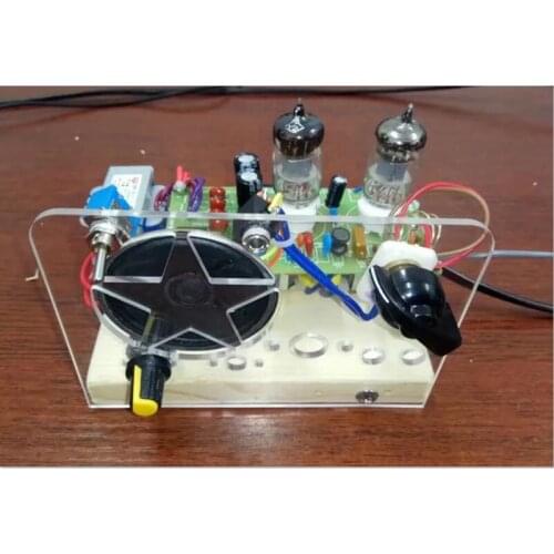 1PCS/LOT, 6J1+6J1 tube super regenerative FM radio kit two lam FM radio Best