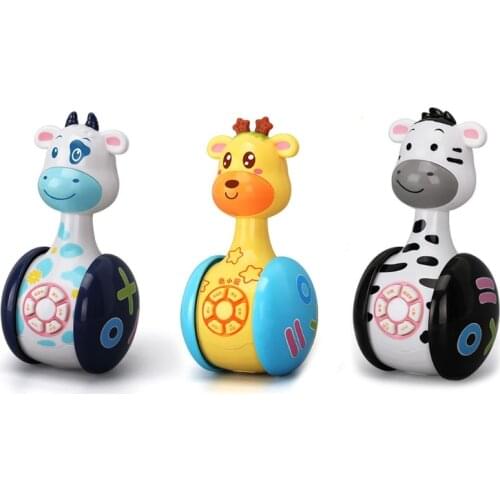 1Pc Sliding Tumbler Multifunctional Puzzle Rattle Toy with Childhood Songs and Dazzling Lights for Toddlers Education A2UB