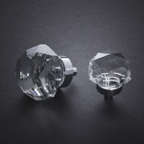 10Pcs 35mm Zinc alloy clear crystal sparkle glass kitchen cabinet knobs and handles dresser cupboard door knob pulls