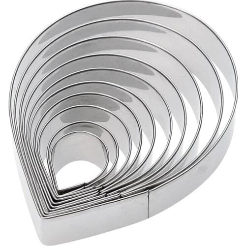 10pcs/set Stainless Steel Fondant Cake Mold Rose Flower Petal Cookie Cutter Biscuit Chocolate Cake Decorating Tools