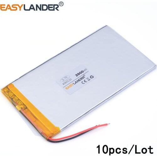 10pcs /Lot 3.7v 4060120 2900 mah lithium Li ion polymer rechargeable battery mobile power for mp3 MP4 MP5 Speaker tablet pc toys