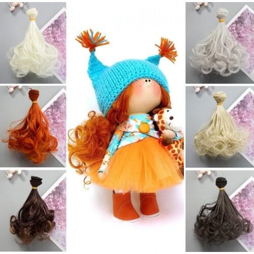 15*100cm BJD SD Curly Hair Extensions for All Dolls DIY Hair Wigs Heat Fiber Hair Wefts Doll Accessories Baby Doll