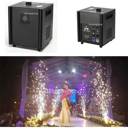 2Pcs/lot New Fireworks Machine DMX512 wireless remote Jetting 1-5w Cold Sparkler Machine Stage Holiday Show Wedding Fog Machine