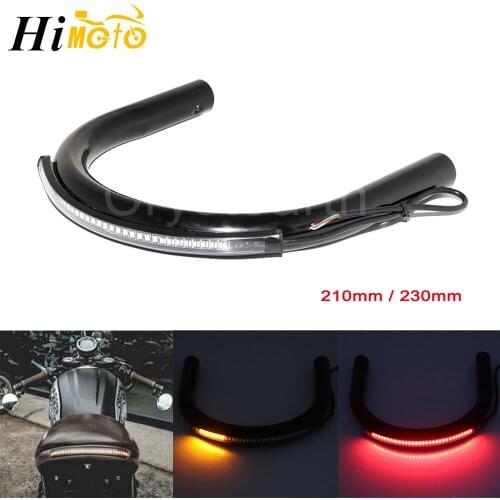 210mm 230mm Cafe Racer Rear Seat Hoop Frame Loop Kit W/LED Tail Brake Turn Signals Light For BMW Honda Suzuki Yamaha Kawasaki