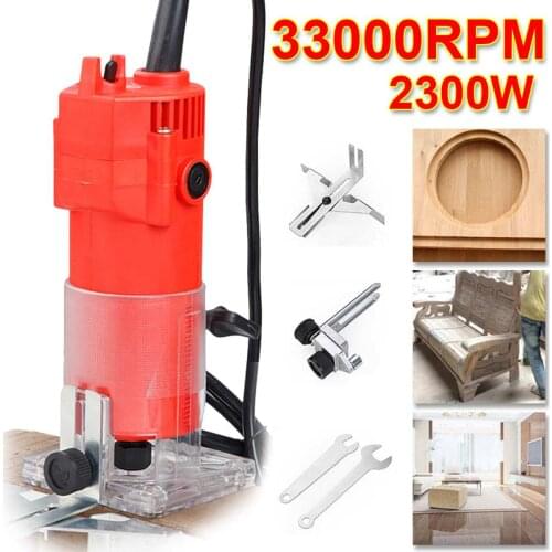 2300W 33000rpm Woodworking Electric Trimmer Wood Milling Engraving Slotting Trimming Machine Hand Carving Machine Wood Router