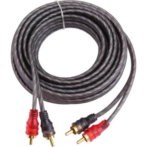 5m/16ft High Fidelity 2 Male to 2 Male RCA Car Stereo Amplifier Audio Cable Stereo Pure Copper Wire Line