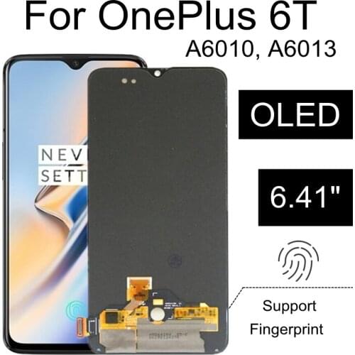 6.41" OLED FOR Oneplus 6t 1+6T LCD Display+Touch Screen Digitizer Assembly Replacement for One plus 6T A6010 LCD screen