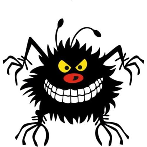 A0569# 13cm/17cm Removable Decal Babayka Demon with Yellow Eye Car Sticker Waterproof Accessories on Bumper Rear Window Laptop