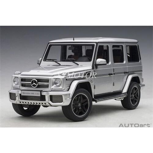 AUTOart 1:18 For Benz AMG G63 2017 Diecast Car Model Kids Toys Girls Silver Kids Toys Gifts for Display Collection Ornaments