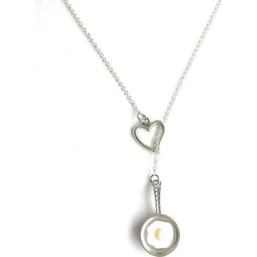 Bronze Enamel Alloy Pan With Eggs Pendant Choker Necklace Women Statement Collares Bohemian Birthday Jewelry Gift Bijoux Cheap