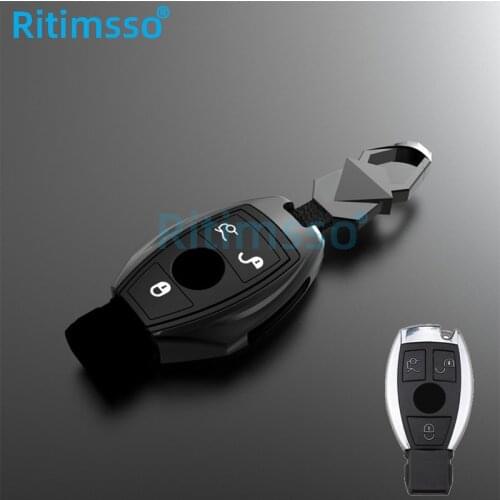 Zinc Alloy Car Key Cover Keychain Case for Mercedes Benz CLS CLA GL R SLK AMG A B C S Class Remote Holder Accessories