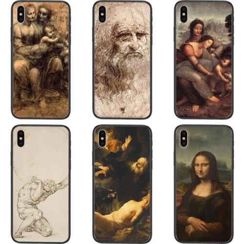 Black Back For Galaxy A02 A22 A71 A51 A50 A42 A40 A32 A31 A30S A21S A20 A20S A20E A12 5G Italy Leonardo Da Vinci Art Les
