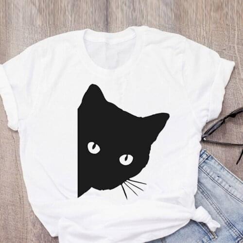 What Murderous Cat With Knife Halloween T Shirt Women Novelty Cat Animal T Shirts 90s Hipster Tee Shirts Funny Streetwear