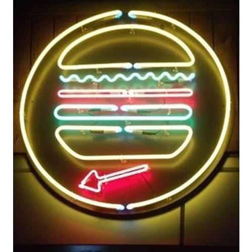 Decorative Light New Burger Neon Light Restaurant Accessories Shop Advertise light Enseigne Lumineuse Handmade Glass Tubes