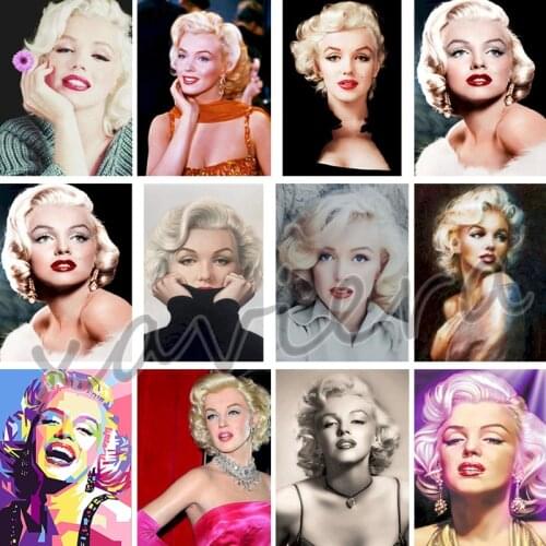 Xaviera 5D Diy Diamond Painting Marilyn Monroe Portrait Full Drill Square Rhinestone Embroidery Mosaic Picture Cross Stitch Gift