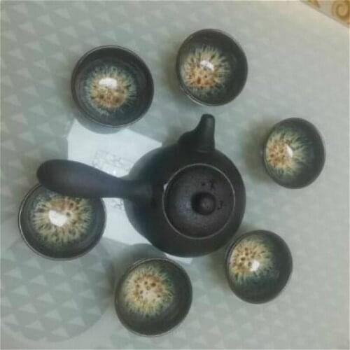 Ceramic Tea Pot Set Infuser Teapot+6 Tea Cups