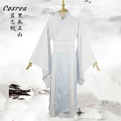 Lan Wangji Cosplay Costume Mo Dao Zu Shi Original Lan Zhan Ancient Costume Wig Wei Wuxian Yiling Patriarch Halloween Hair Wig