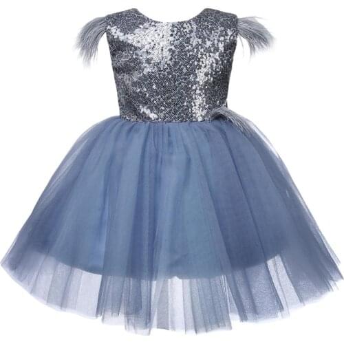 Sequin Lace Baby Girl Christening Baptism Dress Open Back Newborn Birthday Princess Gowns Infant Party Dresses Wedding Costume