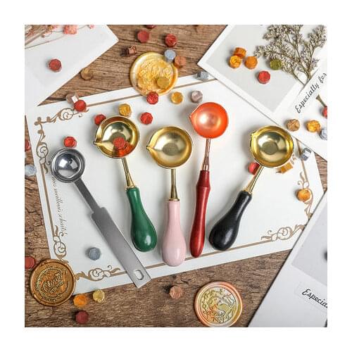 Wax Spoon Sealing Wax spoon for Seal Stamp Beads vintage craft Envelope Wedding Wax sealSealing Wax stamp Wooden Handle spoon