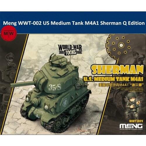 Meng WWT-002 US Medium Tank M4A1 Sherman Q Edition Cute Plastic Assembly Model Kit