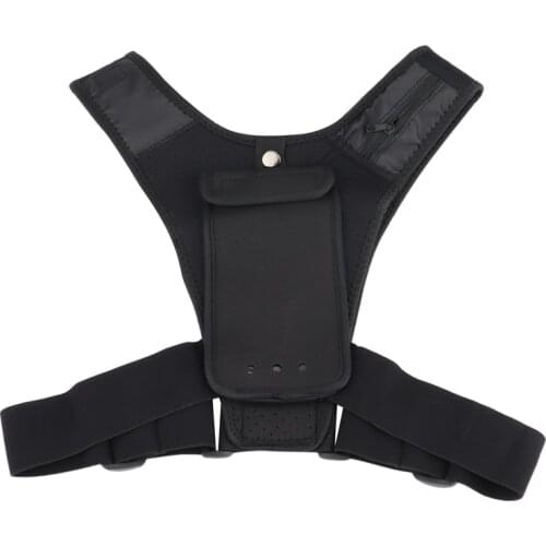 NEW-The Training and Running Vest Chest Phone Holder - Black - Reflective Workout Gear - Breathable