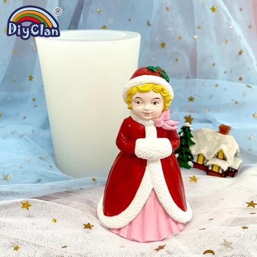 Christmas Princess Molds For Plaster Chocolate Mould Candle Mold 3D Handmade Soap Form Cake Decorating Supplies Cake Dummy