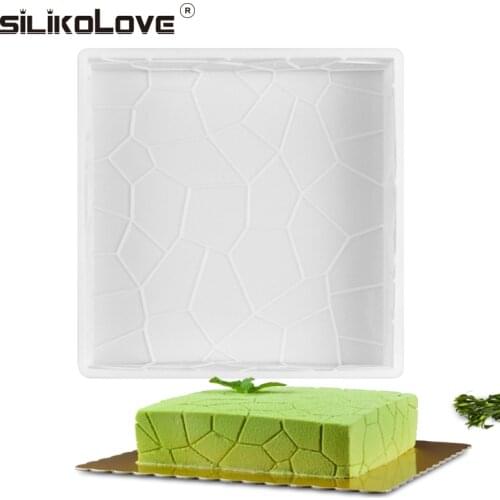 SILIKOLOVE Baking Cake Pan Cube Shaped For Cake Decorating 3D Silicone Mold Fondant Cake Lace Moulds Bakeware Pastry M