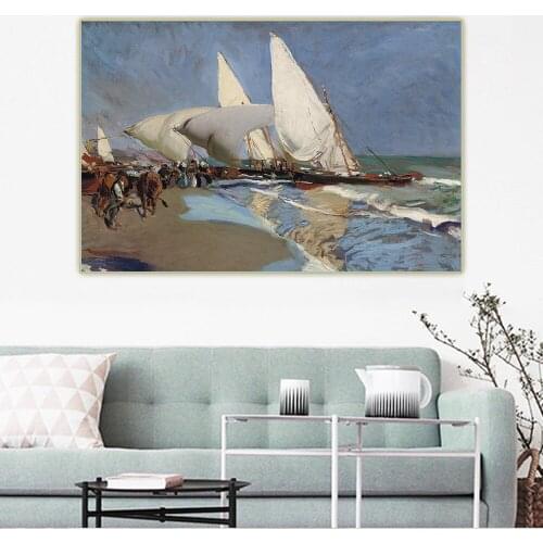 Citon Joaquin Sorolla《Beach at Valencia,1908》Canvas Oil Painting Artwork Poster Decorative Picture Wall Decor Home Decoration