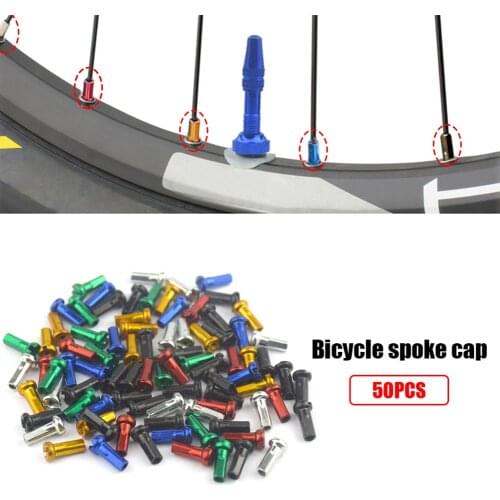 50 Pcs MTB Bike Spoke Nipples Replacement 14G 2.0mm Aluminum Alloy MTB Bike Spokes Nipples Road Bicycle Road Bicycle Accessories