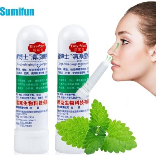 Sumifun Cool Nasal Inhaler Rhinitis Mint Cream Anti-Drowsy Sneezing Runny Nose Headache Relief Herbal Essential Oil Health Care