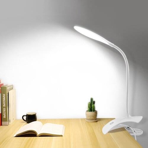 3 Levels Brightness Dimmable LED Table lamp USB LED Desk lamp Touch Sensor Control Study Reading Book light With Clip Stand