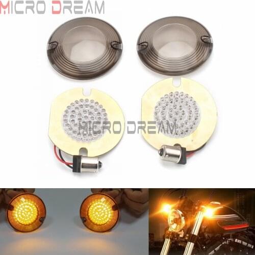 2X Bullet Amber LED Turn Signal Light 1156 Inserts for Harley Road Electra Glide Standard Road King Classic FLHR FLTR FLHT FLHTC